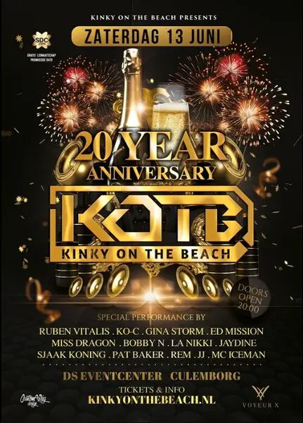 Kinky On The Beach — KOTB 20 Year Anniversary (13 juni 2026)
